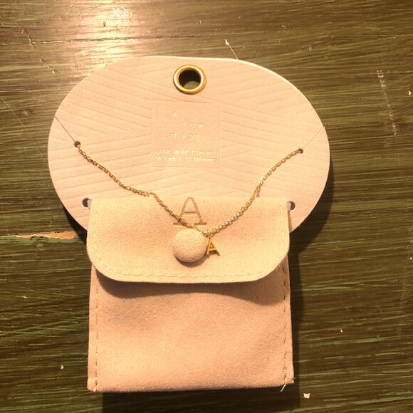 A New Day NWT 14k Gold Plated 16" Initial "A" Necklace with 3" Extender - Picture 1 of 3